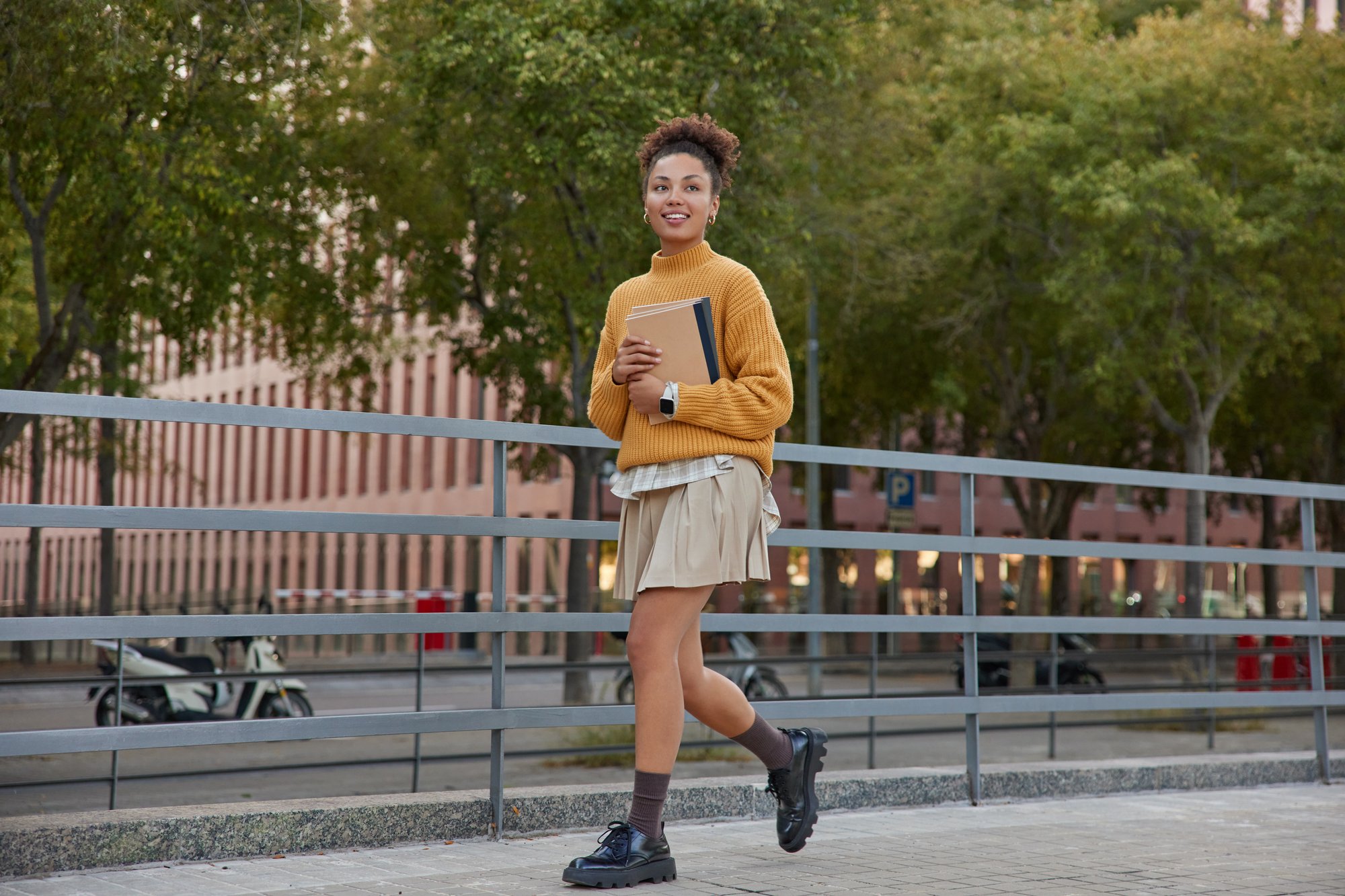 Student Walks with Organizer